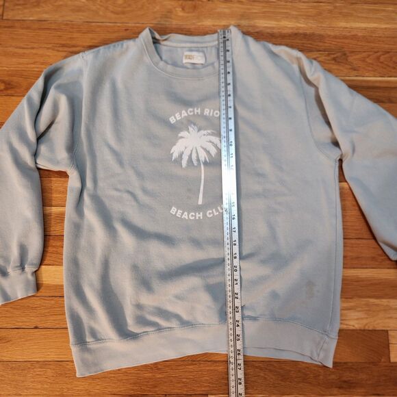 Beach Riot Beach Club Crewneck Sweatshirt, Light Blue-Green, Sz L - Picture 7 of 8